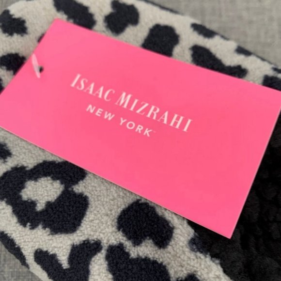 (2) New Pairs of Isaac Mizrahi‎ New York Cozy Soft Slippers Leopard Medium Black - Picture 7 of 12